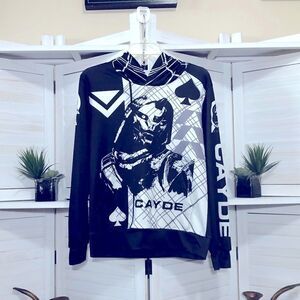 Marvel Cayde Skull Hoodie Black White Long Sleeve Size Small
